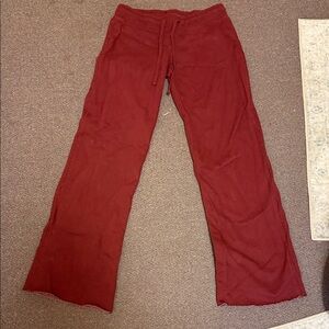 Brandy Melville Maroon Wide-Leg Pants